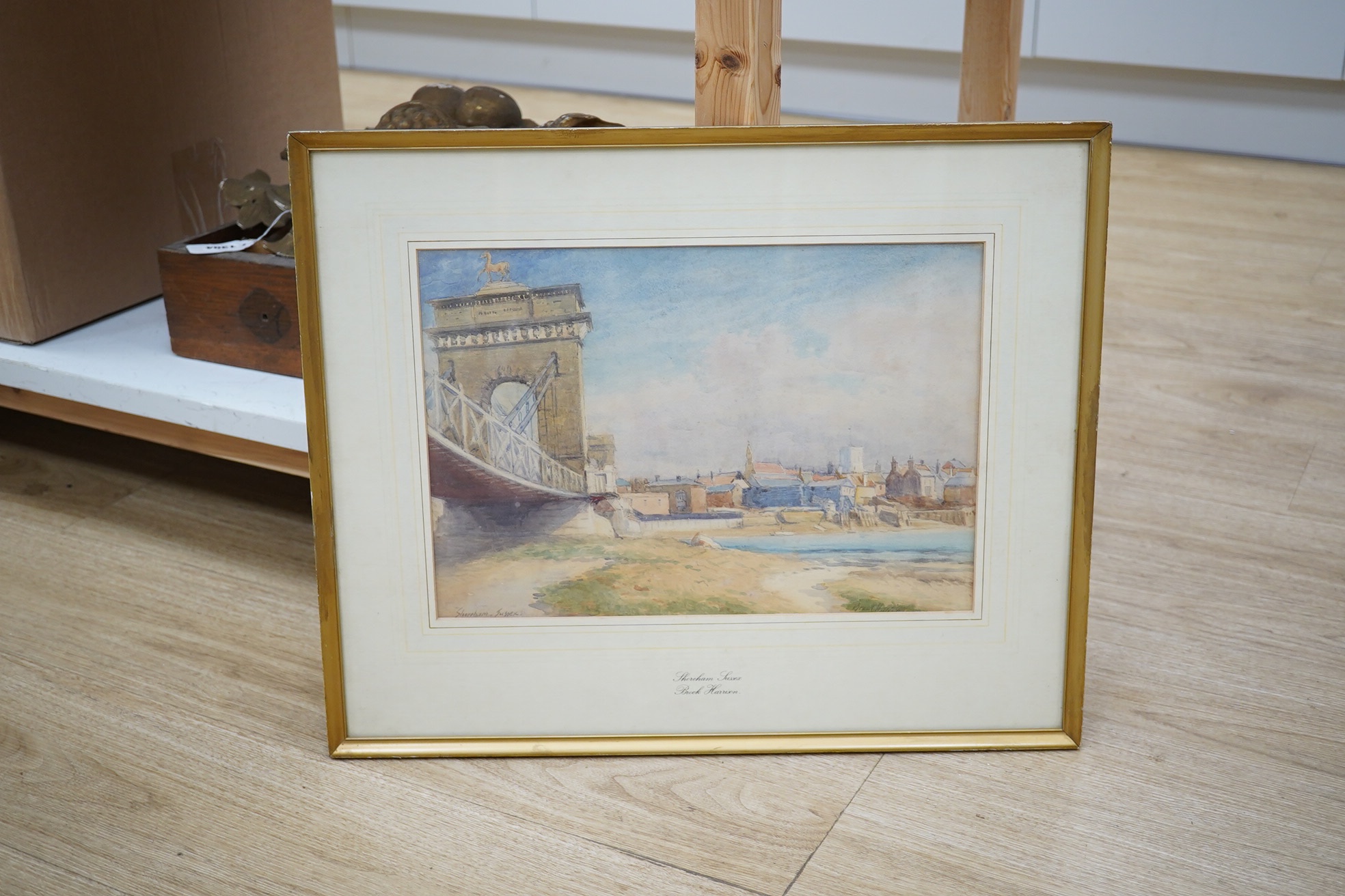 Brook Harrison (1860-1930), watercolour, ‘Shoreham, Sussex’, signed and inscribed, 25.5 x 36.5cm. Condition - fair, some minor spots of foxing